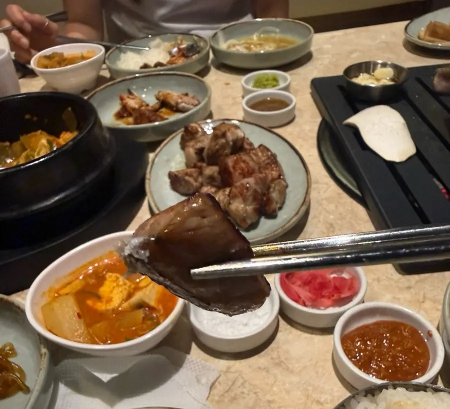 Light and chewy Korean pork galbi meat