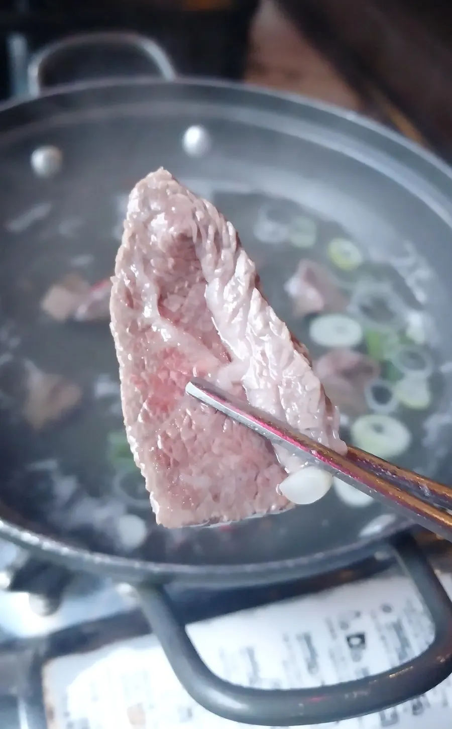 Korean beef chuck flap cooked to eat