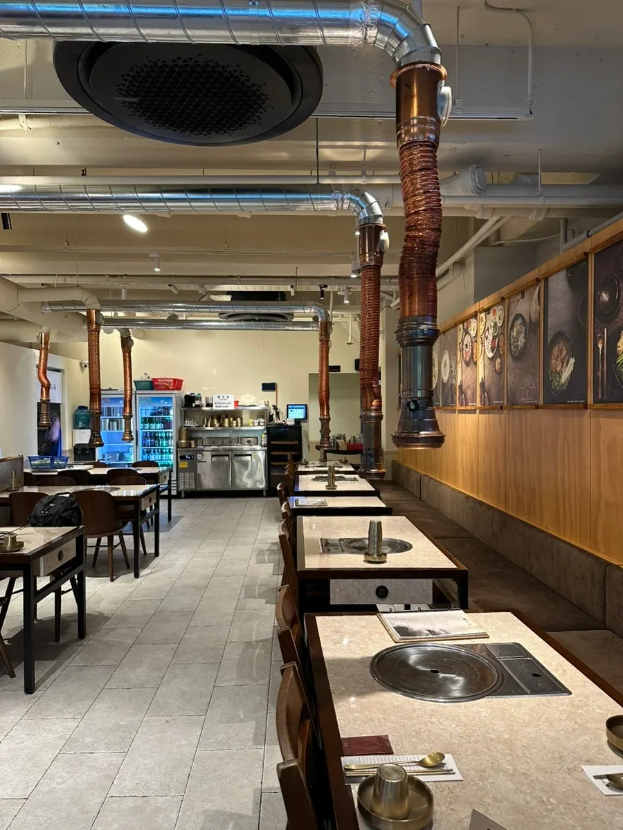 Restaurant interior with generously spaced tables