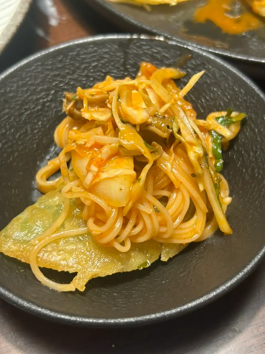 Sea snails with thin noodles and Gyeongsang-style flat dumplings