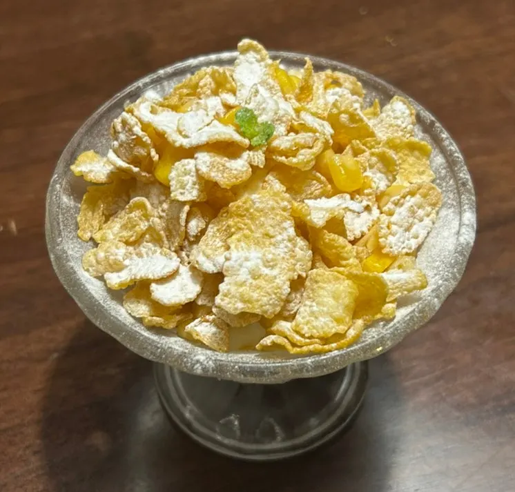 Vanilla corn ice cream dessert