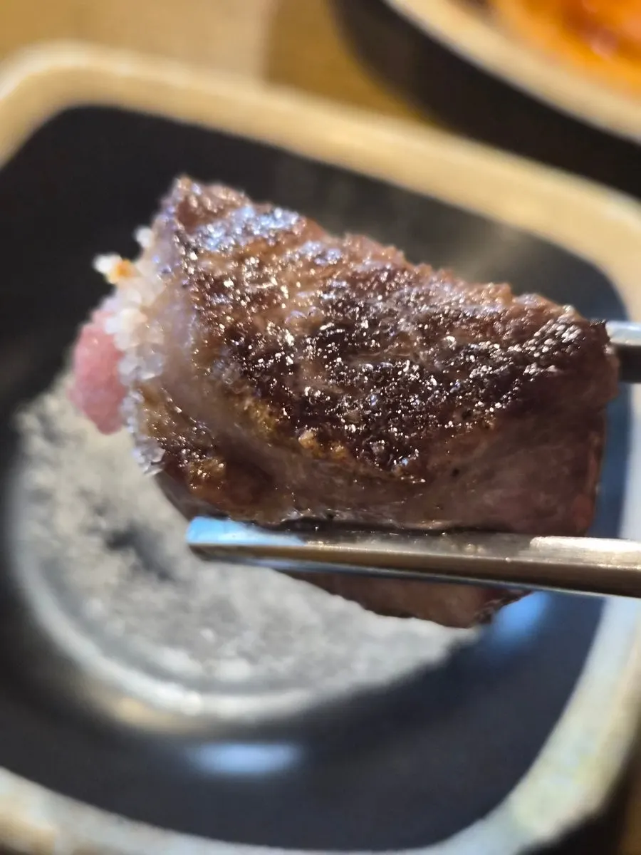 Lamb ribs with salt, cumin, and wasabi