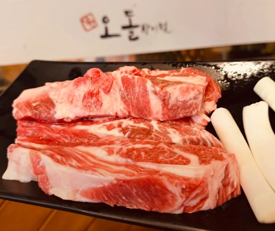 Charcoal and side dishes set for Korean BBQ
