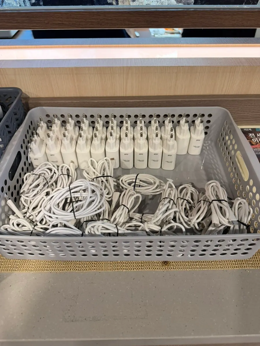 Area stocked with disposable aprons and baby tableware