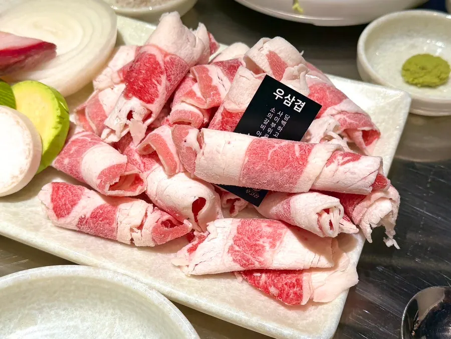 숯불에 올린 커플세트 소고기