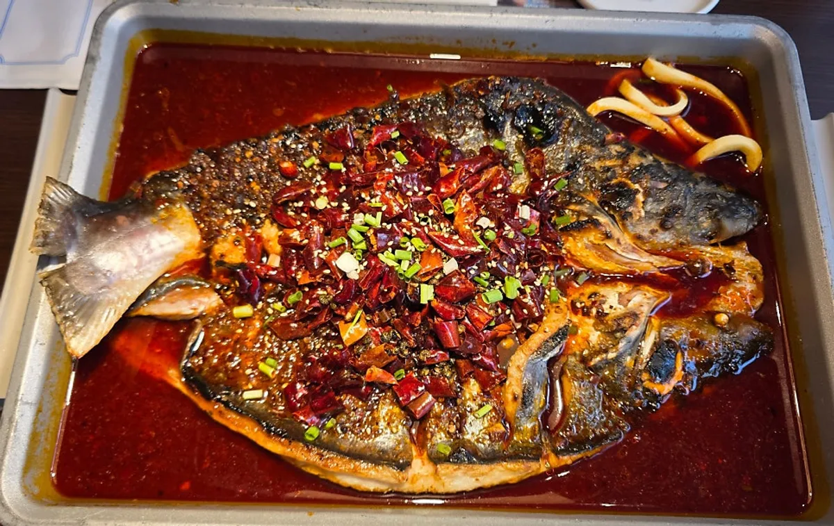 Whole ningbo fish mala kaoyu spread