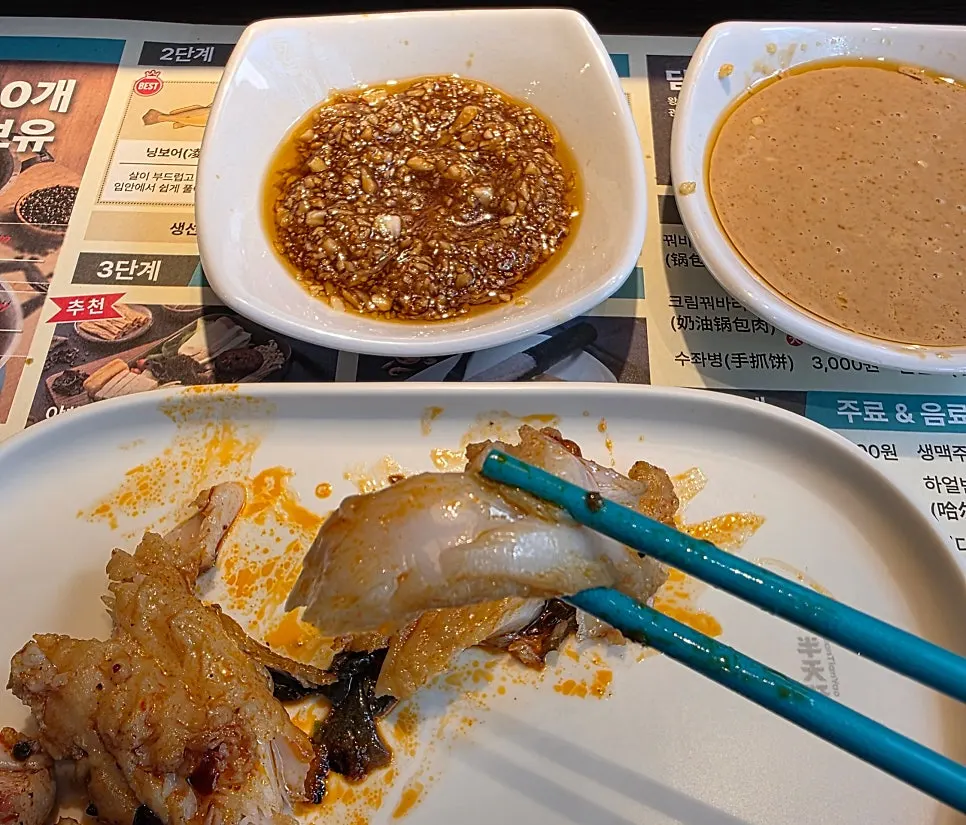 Ningbo fish flesh cooked and prepped by staff, ready to eat