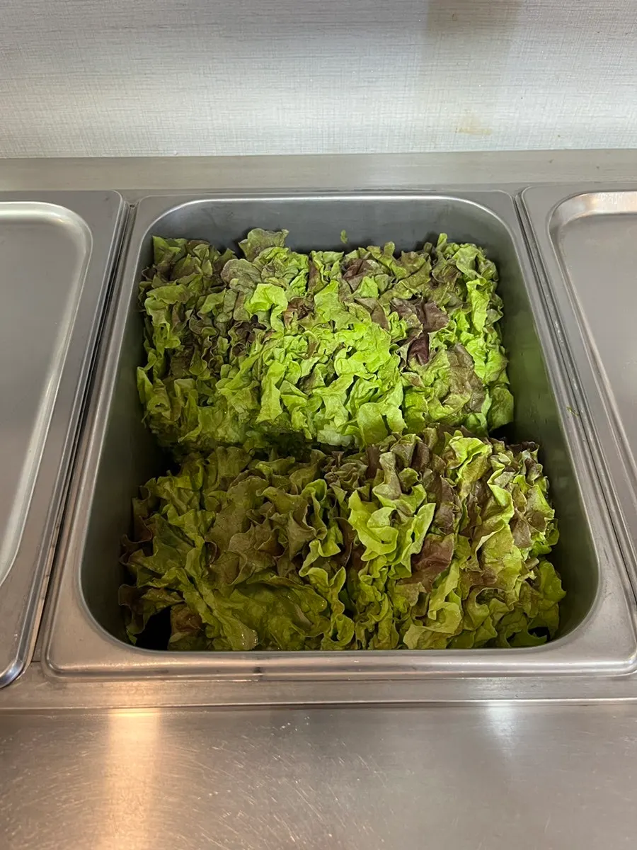 Fresh ssam vegetables at the self-serve bar