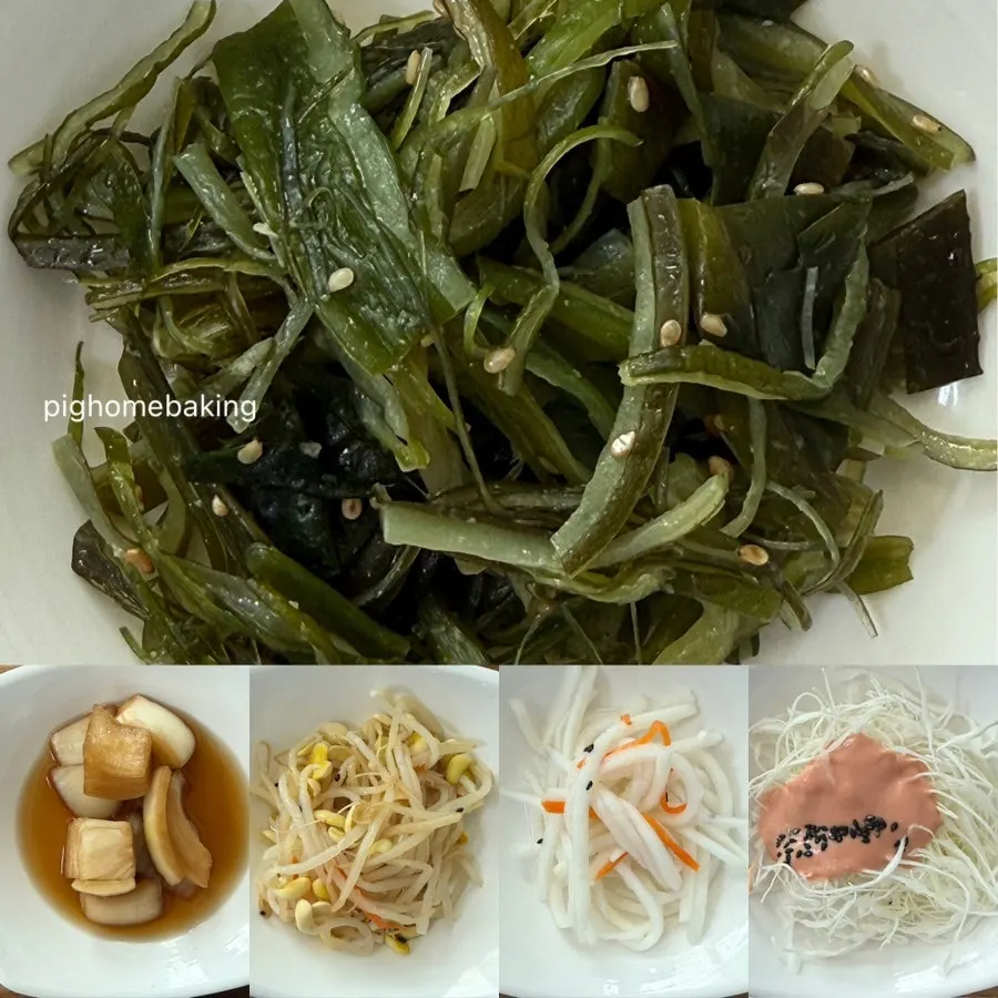 공깃밥과 기본 반찬