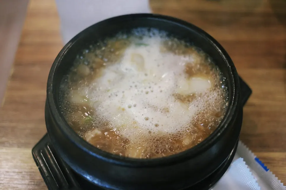 Cheonggukjang stew included with the meal