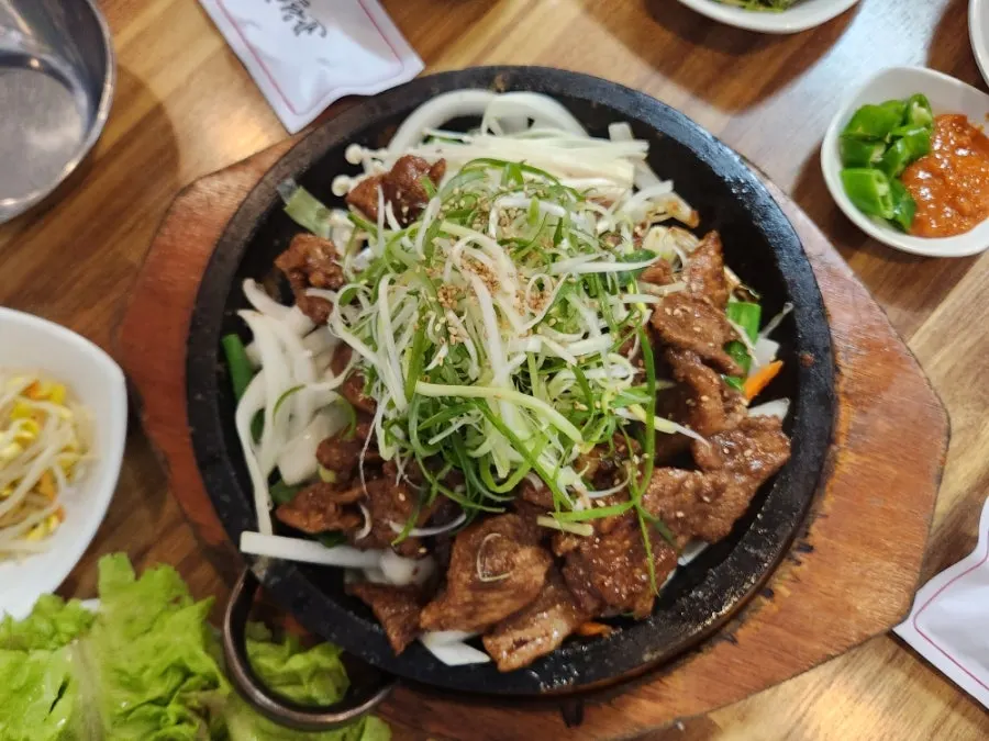 Doenjang stew and a bowl of freshly cooked rice