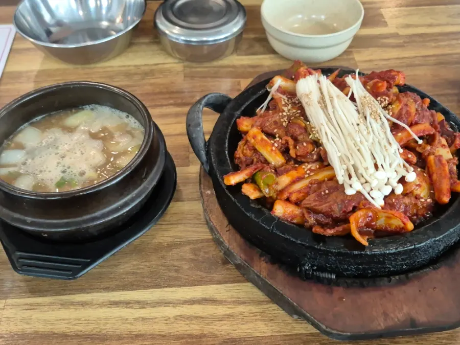 The full lineup of basic side dishes set on the table