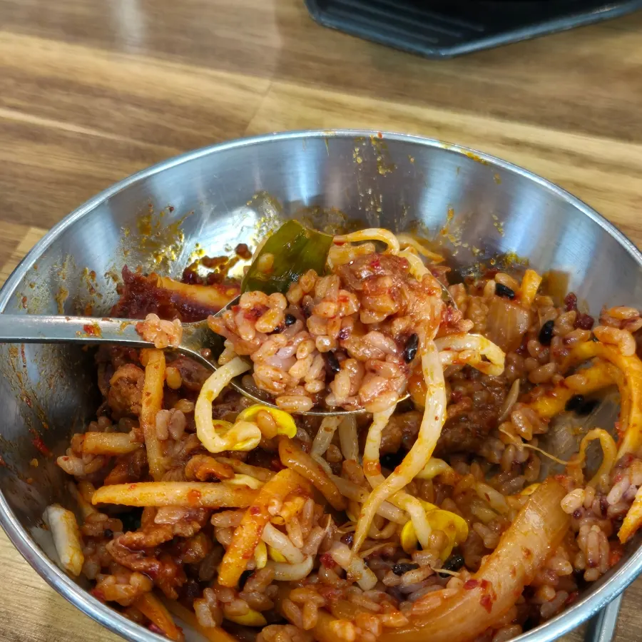 Squid-pork stir-fry ordered spicy