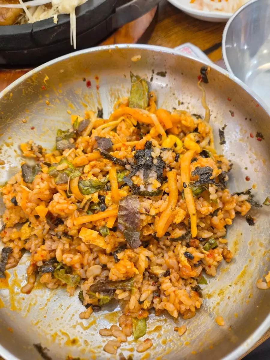 A bowl of the added bibimbap order