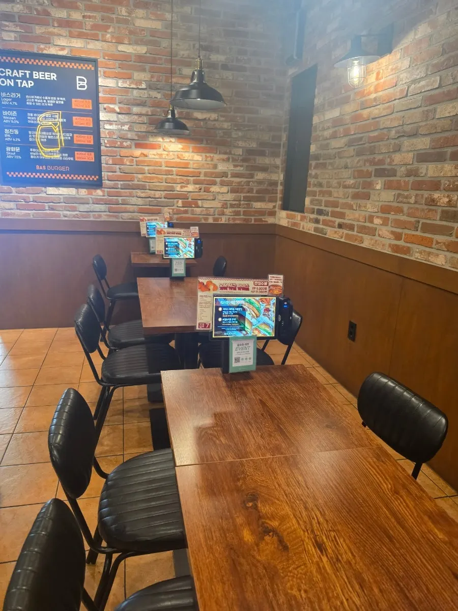 Interior with spacious tables