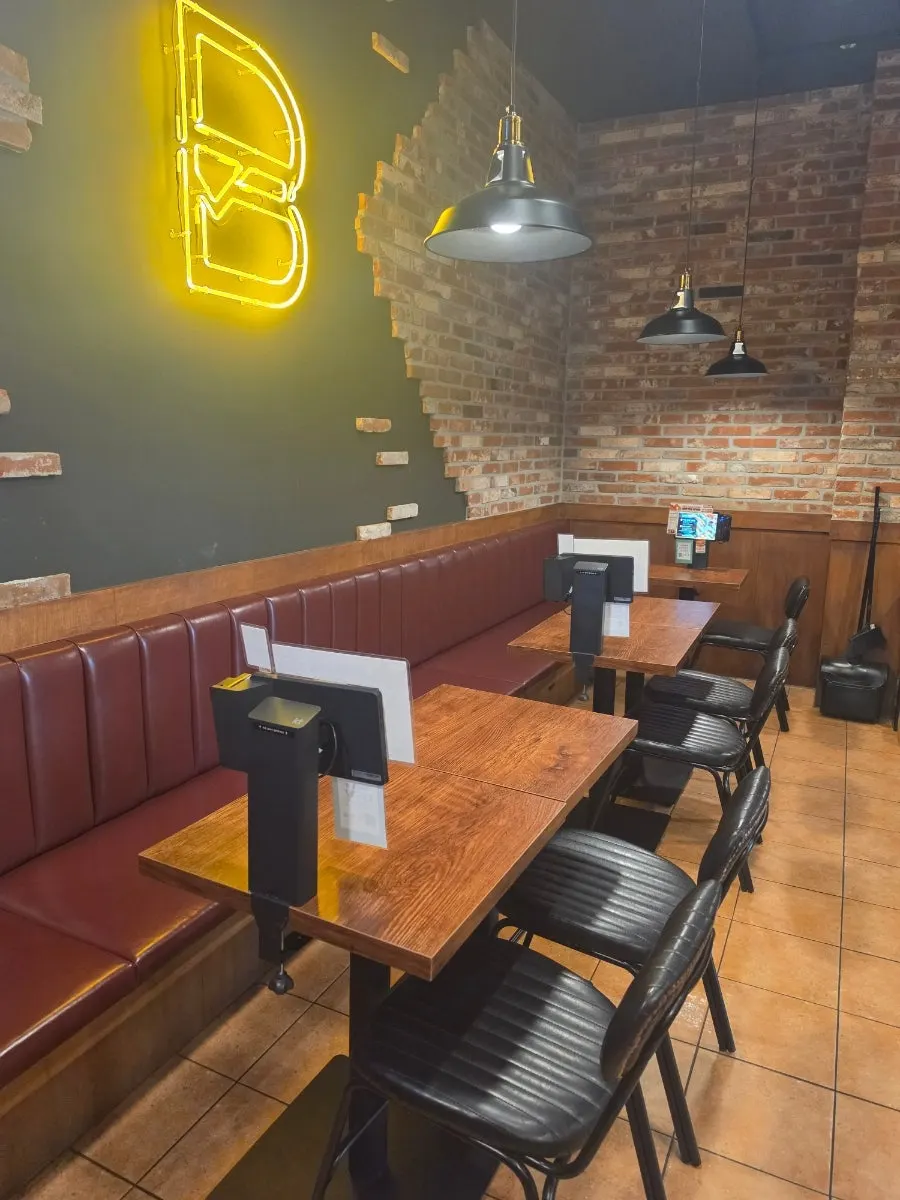A corner of the restaurant with craft beer