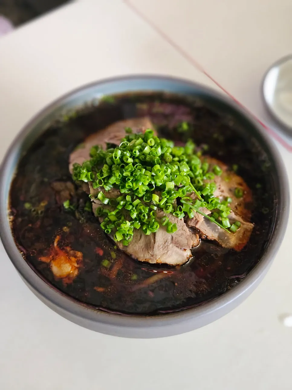 A bowl of Taiwanese beef noodle soup