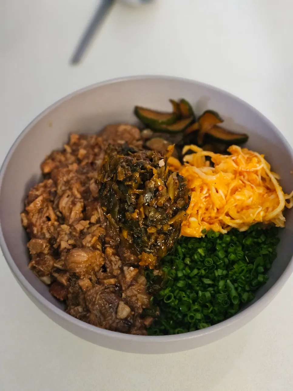 Braised pork rice bowl topped with braised pork