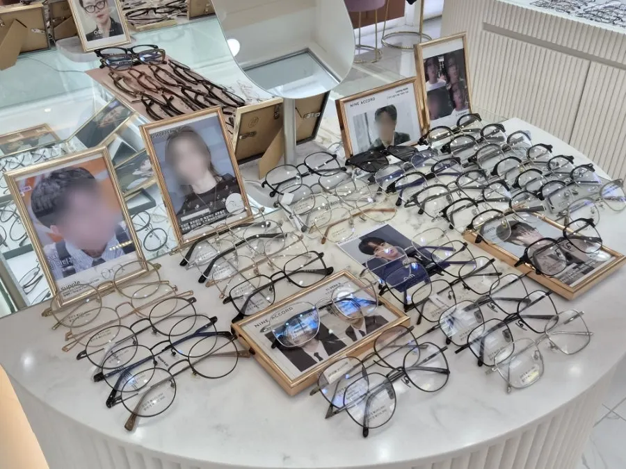 Frame section organized by brand