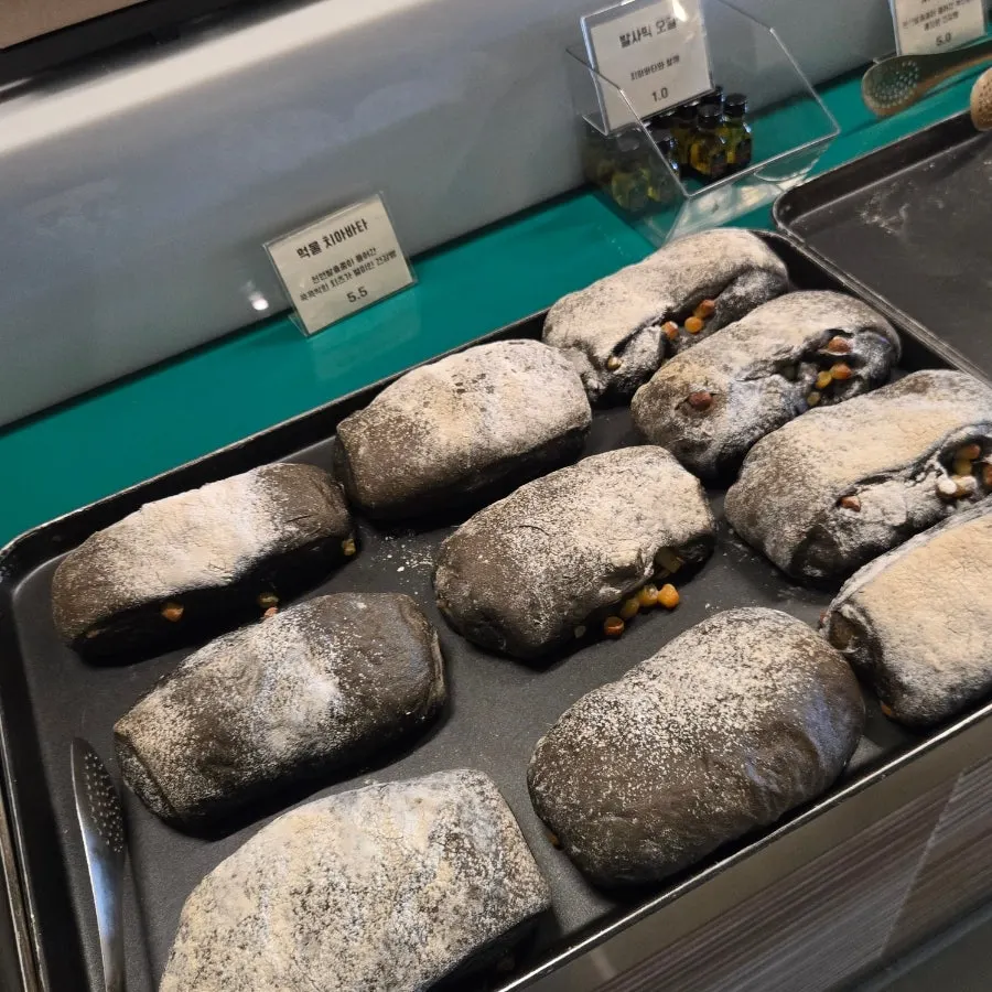View of the Barirus bakery display case