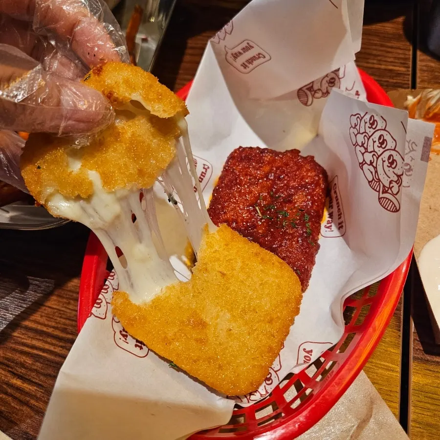 Mozza cheese stick with stretchy melted cheese