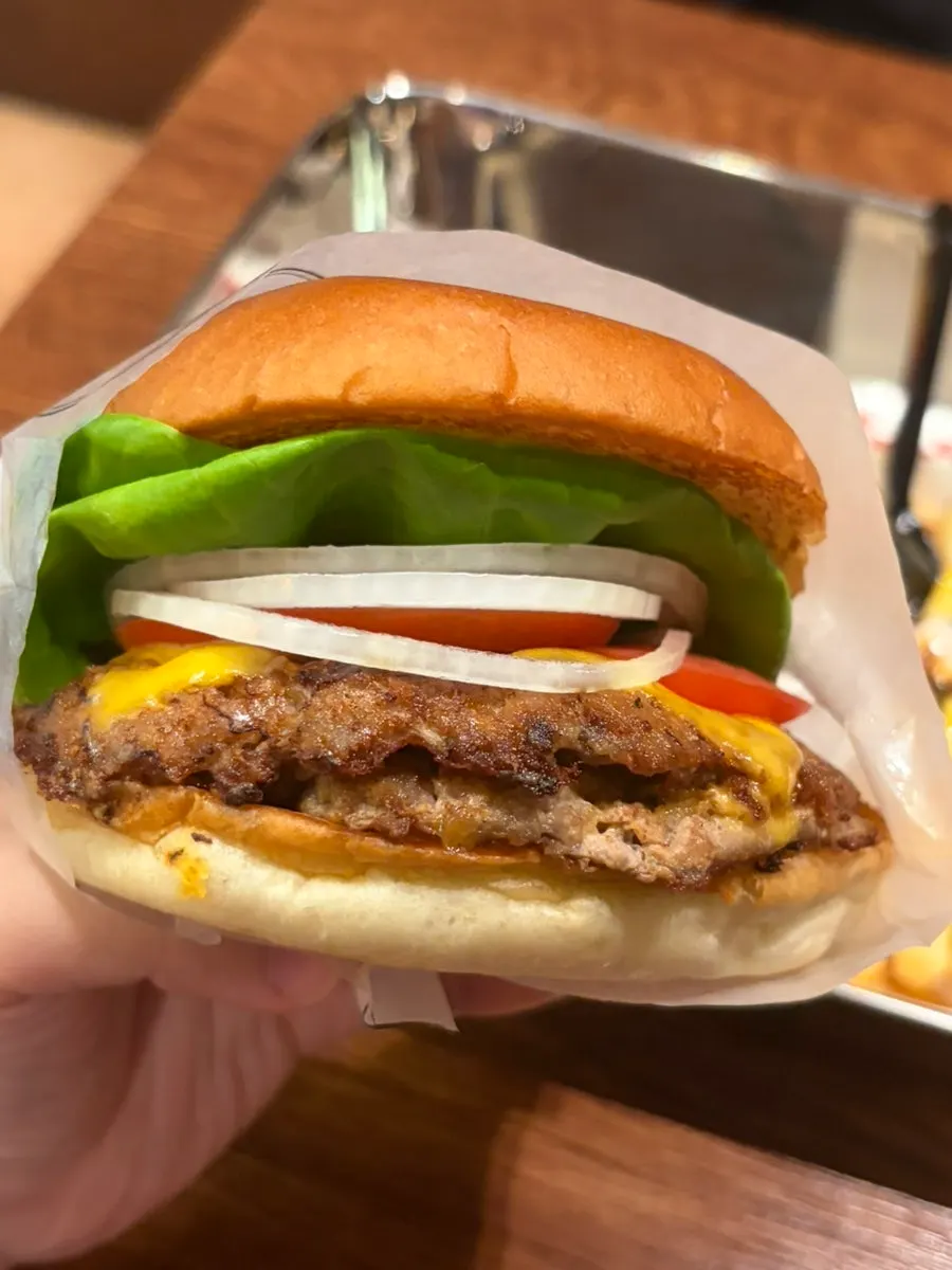 Base Burger fries dipped in sauce