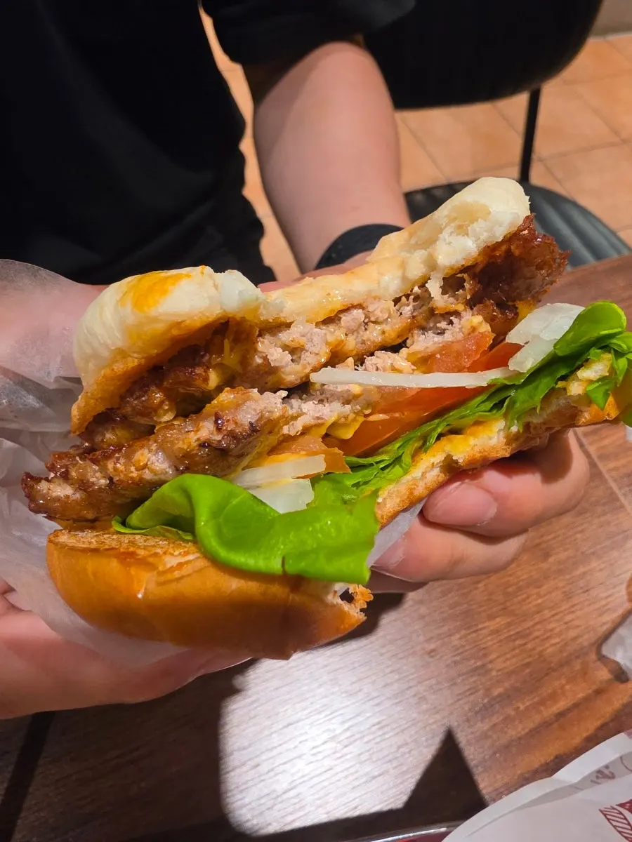 Cross-section of a bitten double Base Burger