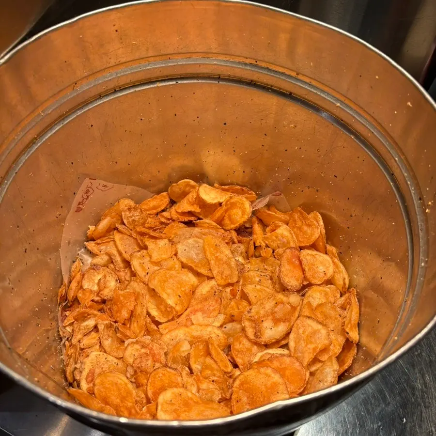 Chips and drinks set on the table