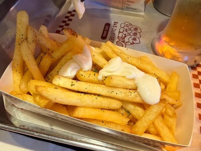 Fries ordered alongside the burgers