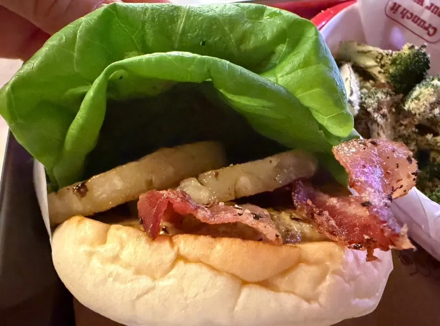 Cross-section view of the Hawaiian burger