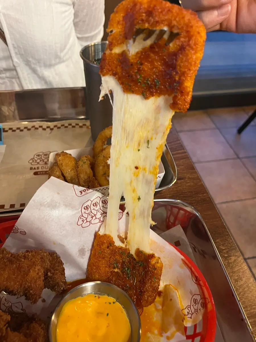 Mozza cheese bar with chili sauce