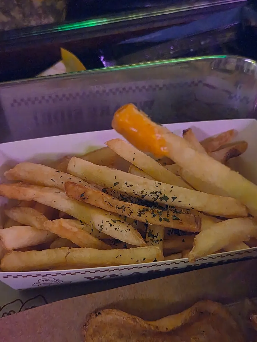 Two kinds of burgers good for sharing in halves