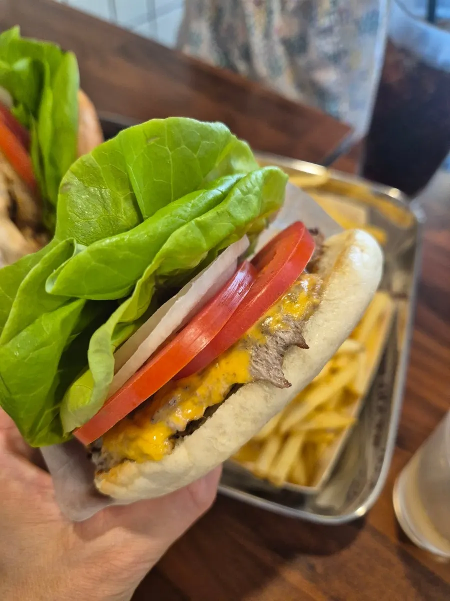 Cross-section of the Bas Burger with beef patty