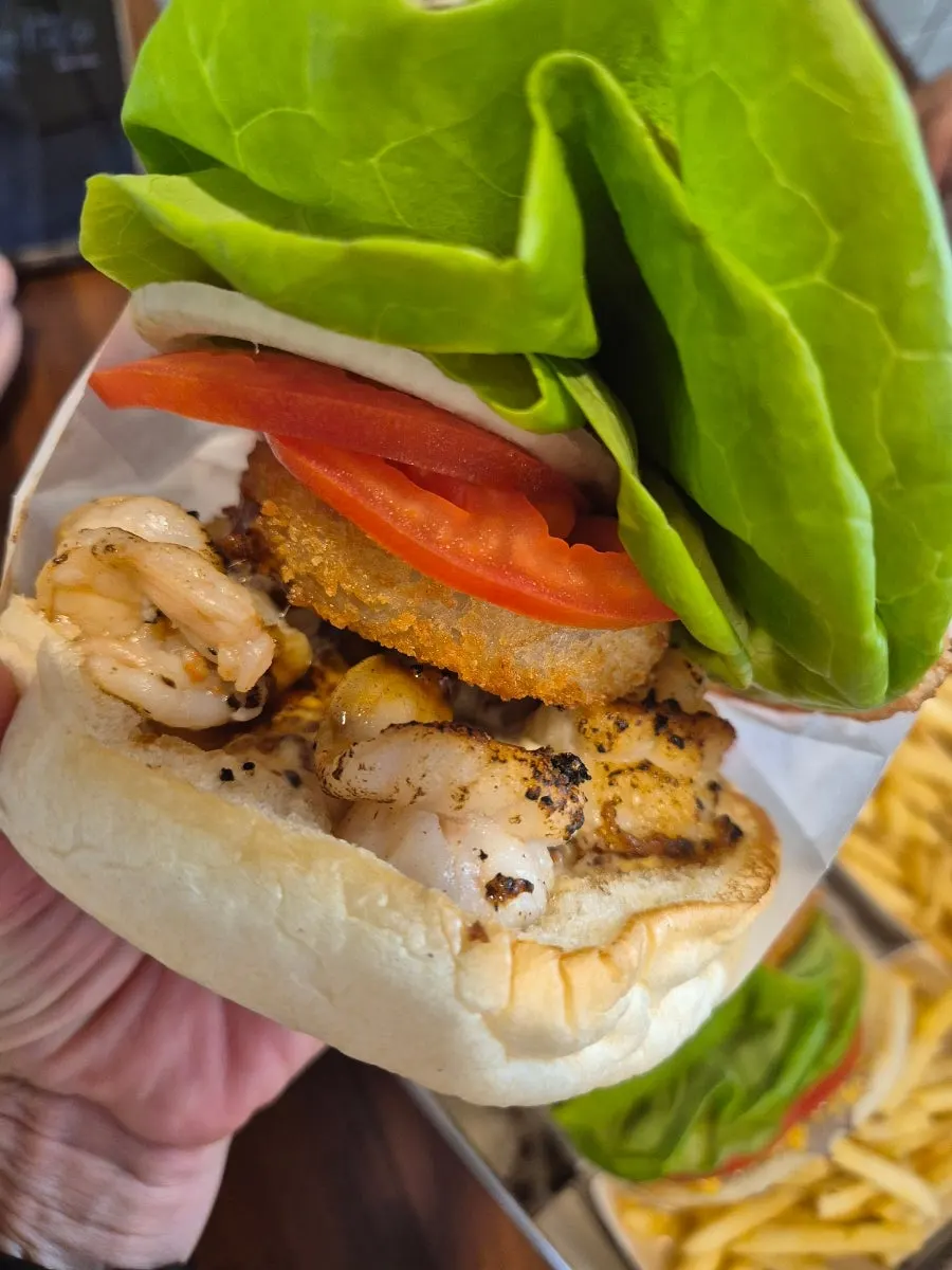 Wasabi Mayo Shrimp Burger single
