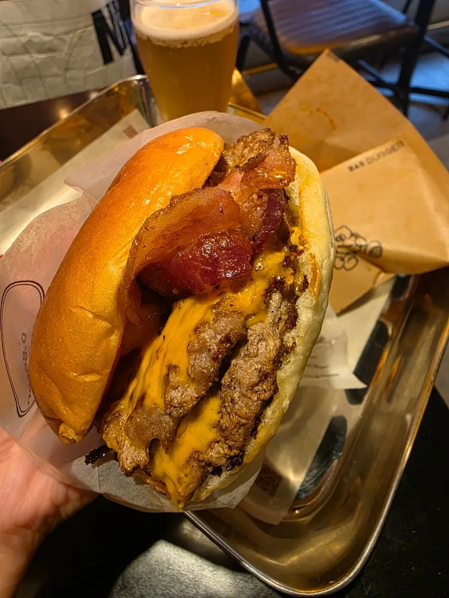 Handmade burger and beer at Bas Burger Seongsu