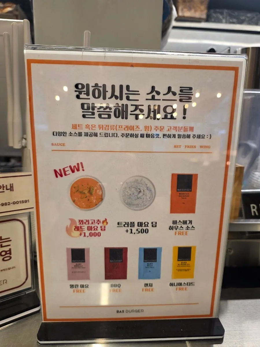 Burger menu information