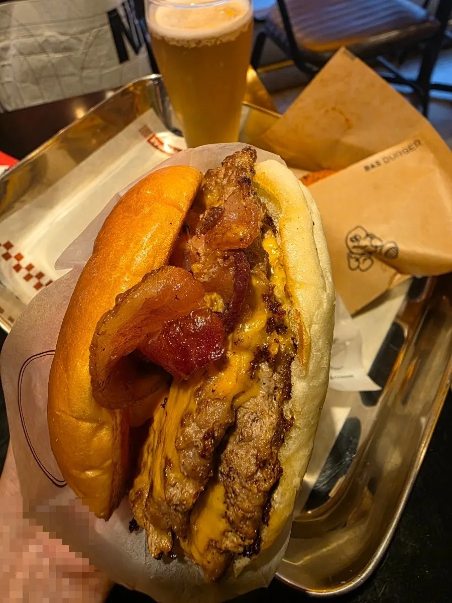 THE Bas Burger loaded with ingredients