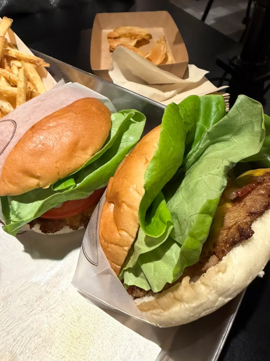 IPA beer served alongside the burger