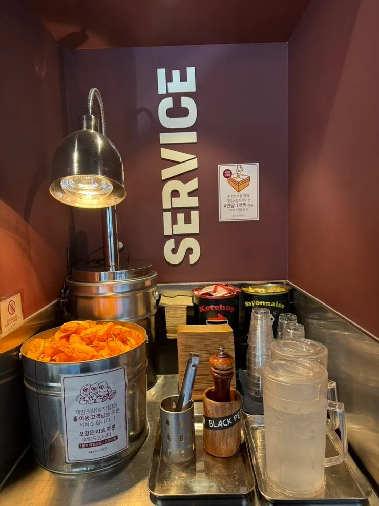 Kiosk at the entrance for takeout orders