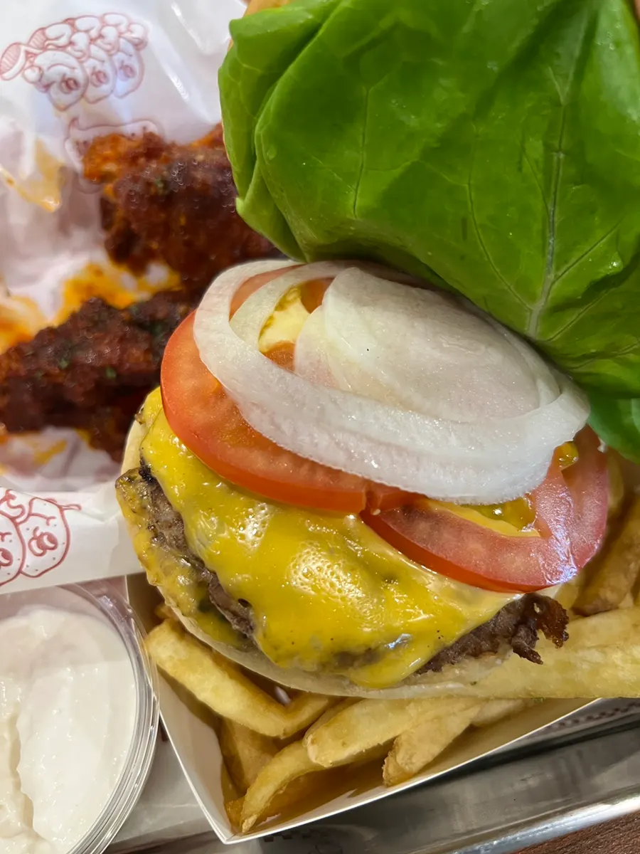 Double Bas Burger with double cheese and double patties