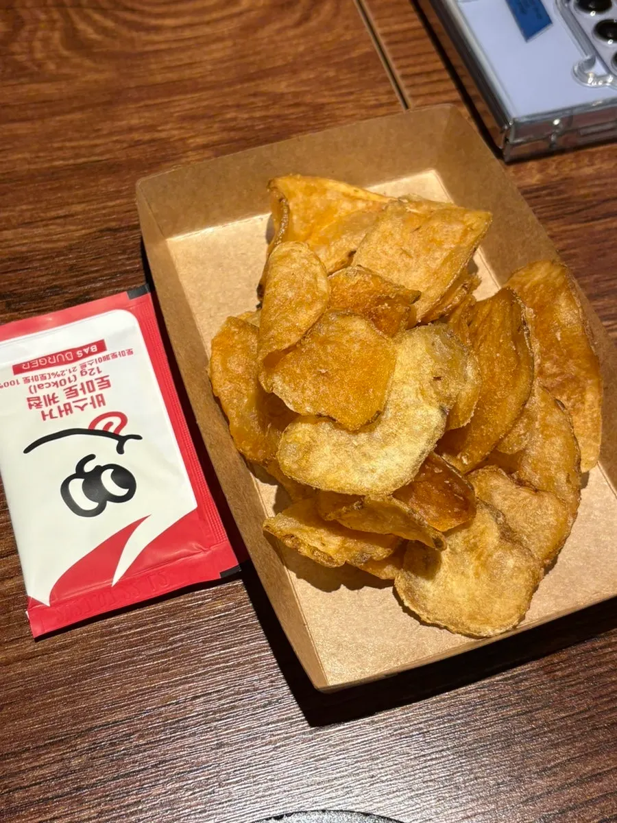 Chips and ketchup at the self-bar