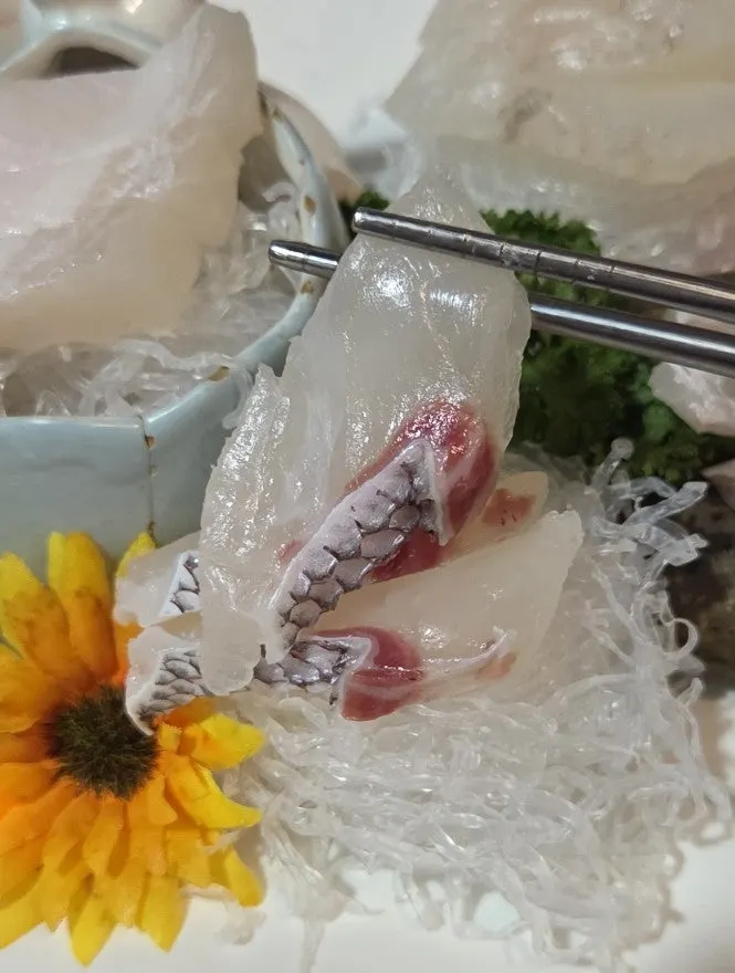 Large plate of assorted aged sashimi