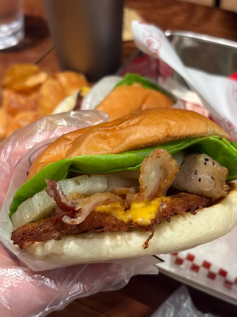 Hawaiian burger with pineapple