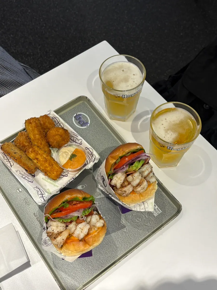 Grilled Shrimp Avocado burger packed with whole shrimp