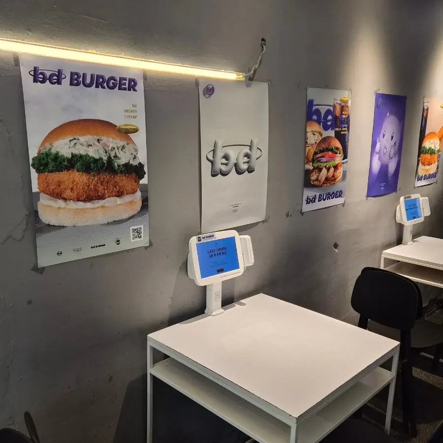 Spacious, clean interior of bd Burger Seongsu's 2nd floor
