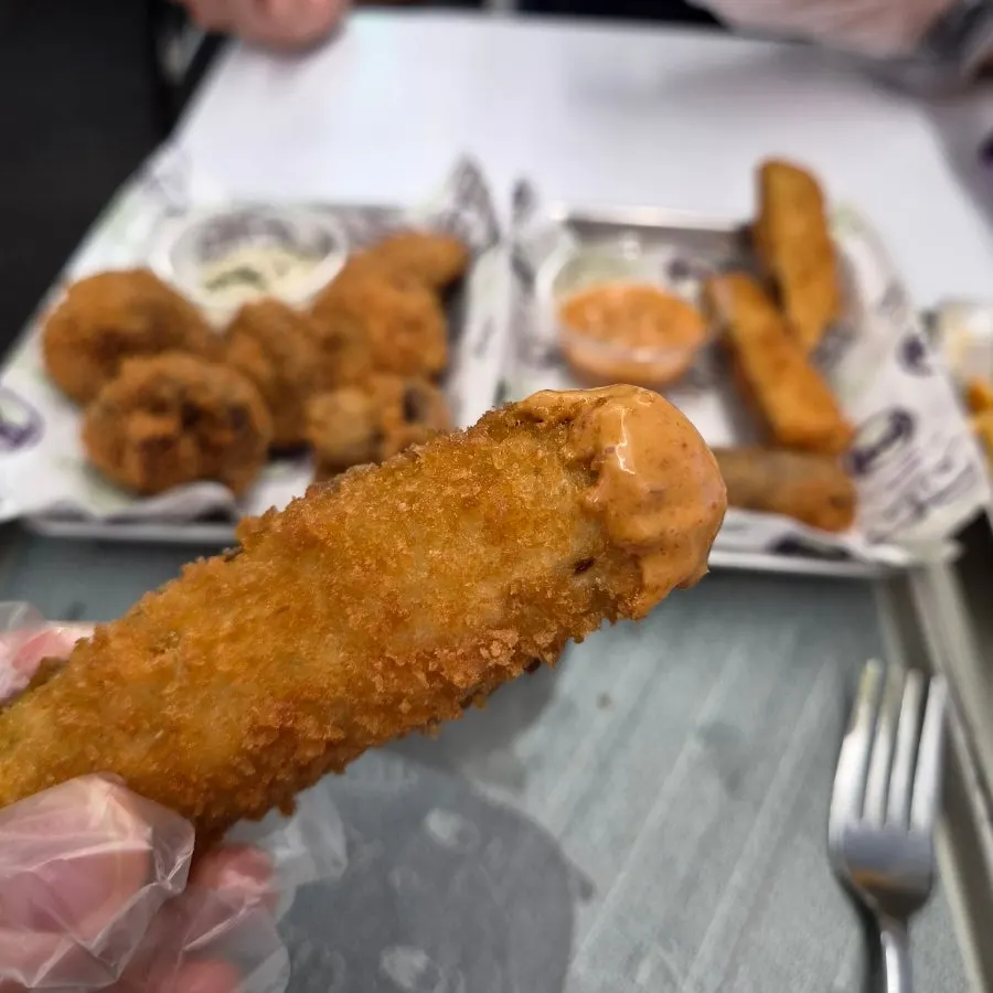 Eggplant fritters served with chipotle sauce
