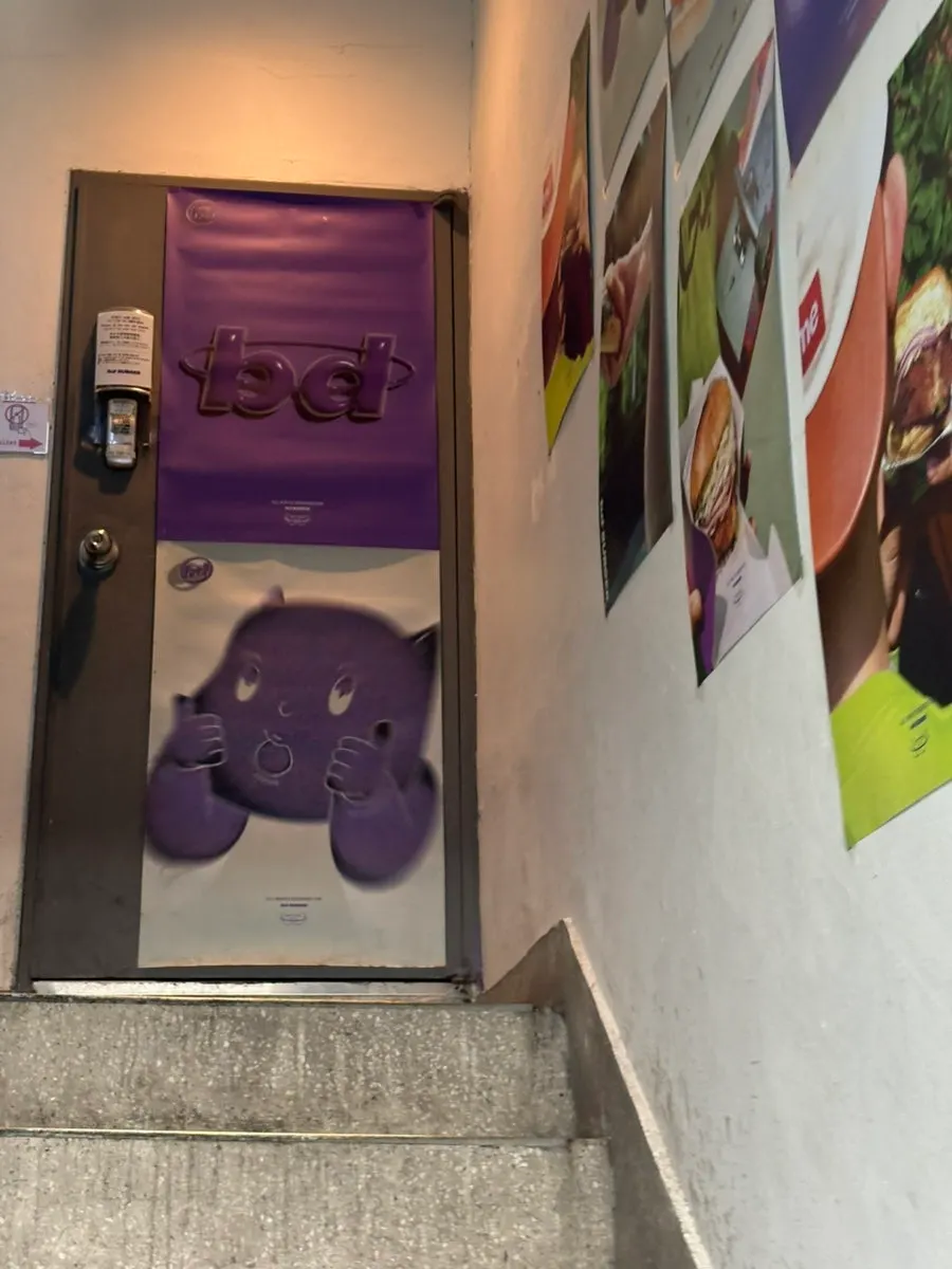 Stairs leading up to bd Burger Seongsu's second floor