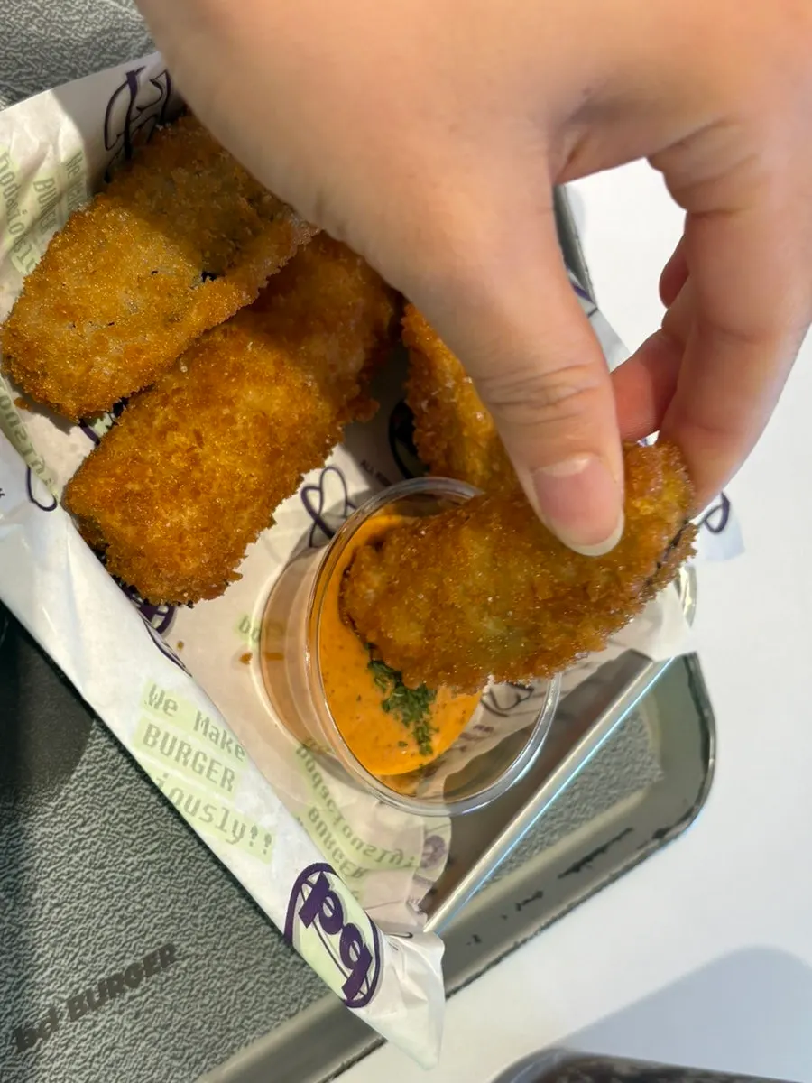 Plate of eggplant fritters served as a side