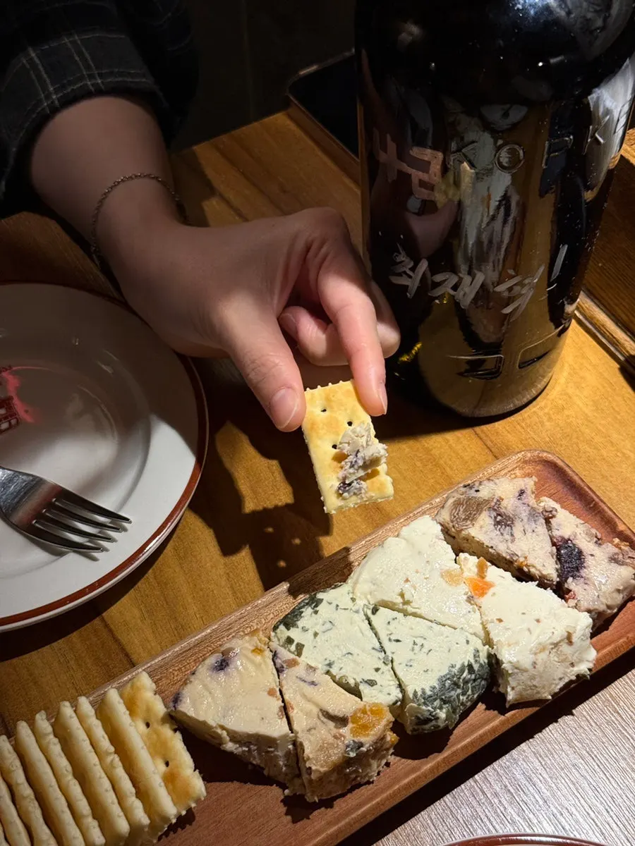 Cheese with herbs and spices mixed in