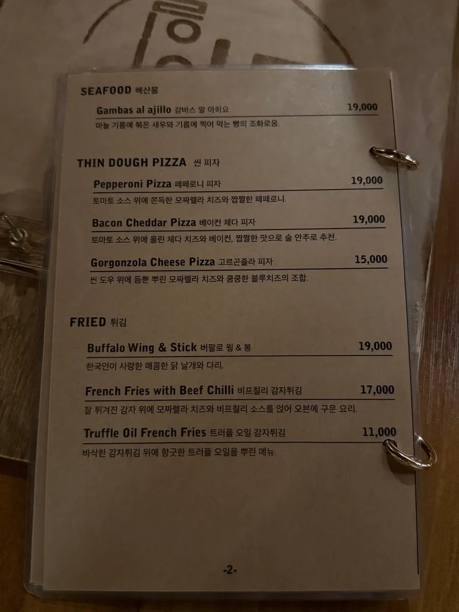 Classic cocktail menu selection
